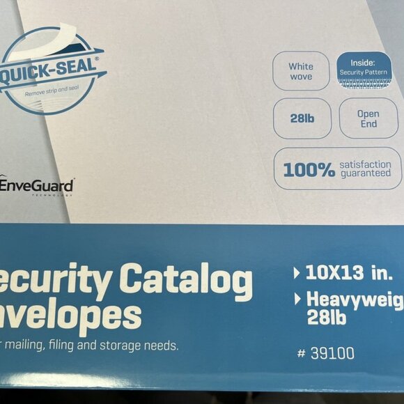 Aimoh #10 - 100 Counts 10 X 13 Self-Seal Security White Catalog Envelopes - 28Lb - Picture 5 of 6